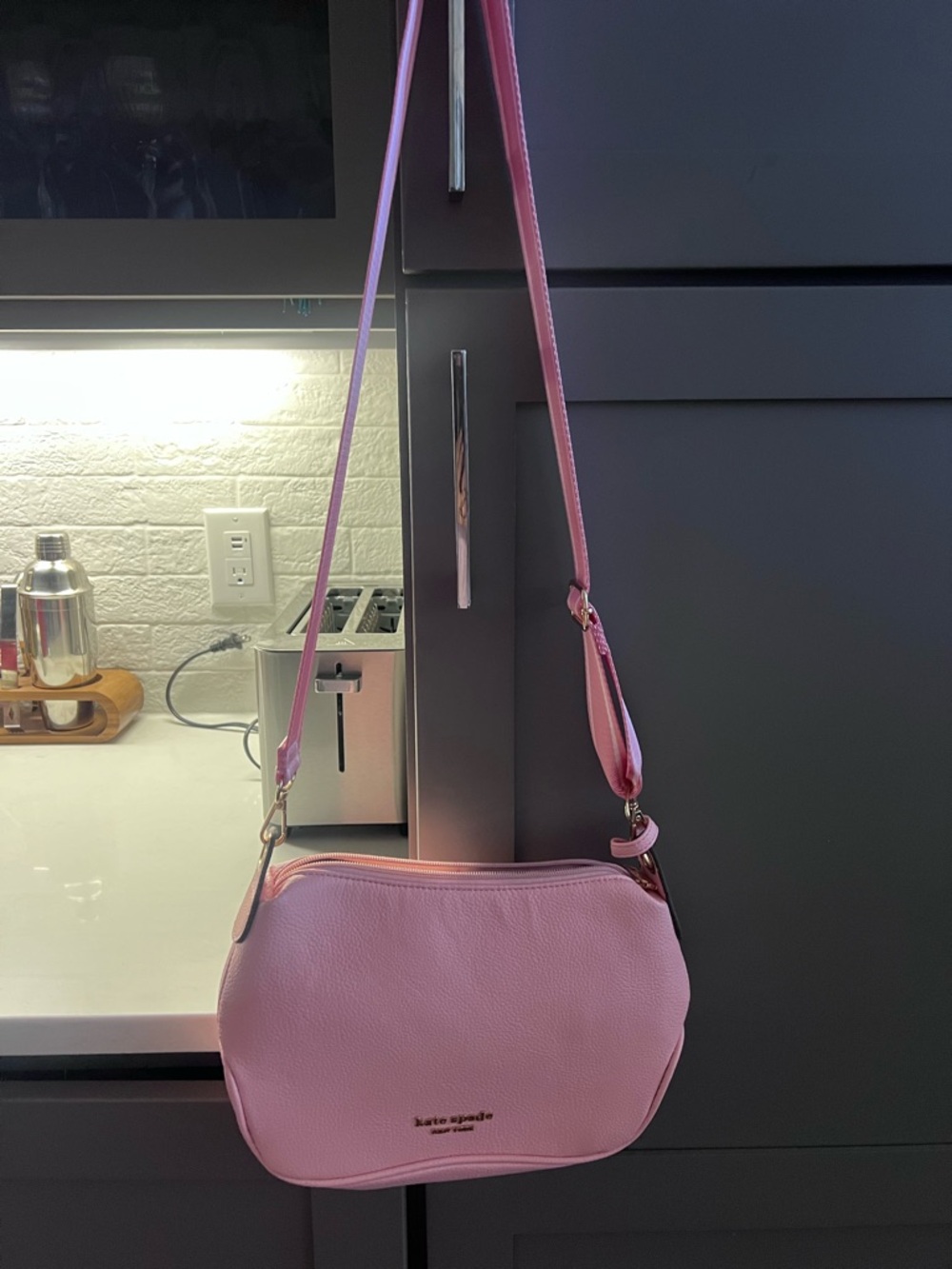 kate spade Pink Pebbled Leather Crossbody Shoulder Bag